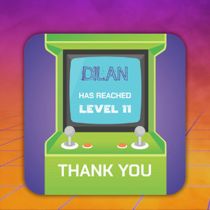 Green arcade gamer thank you Sticker