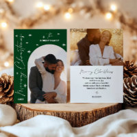 Green Arch Modern Script 2 Photo Merry Christmas 