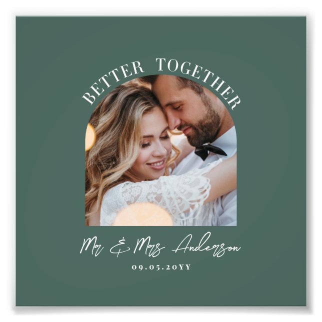 Green arch photo wedding gift home decor print (Front)