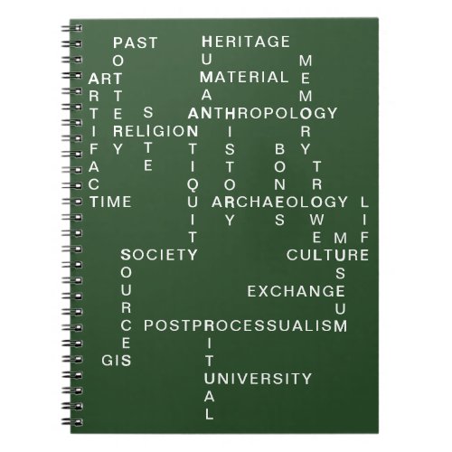 Green Archaeology  Anthropology Crossword Puzzle Notebook