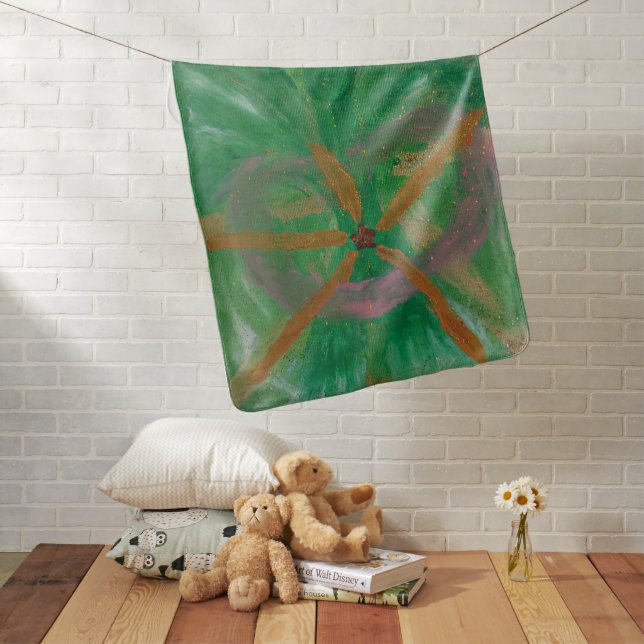 Green Archangels Raphael Healing Babyblanc Baby Blanket (In Situ)