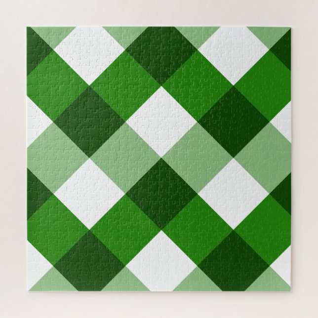 Green Argyle Diamond Pattern Jigsaw Puzzle (Vertical)