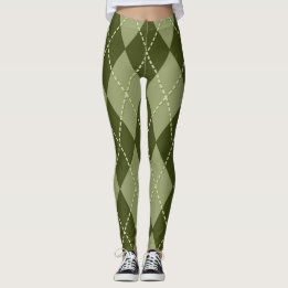 Green Argyle Leggings