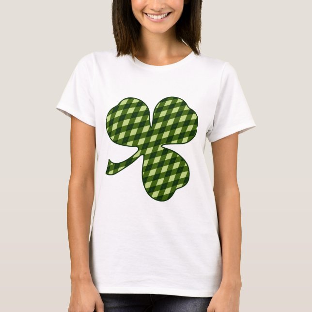 Green Argyle Lucky Shamrock Women's T-Shirt (Front)