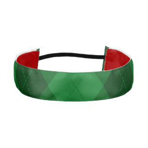 Green Argyle Non-Slip Satin Headband