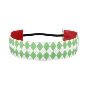 Green Argyle Pattern Golf Athletic Headband