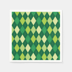 Green argyle pattern napkins