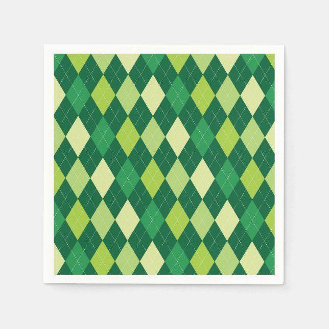Green argyle pattern napkins (Front)