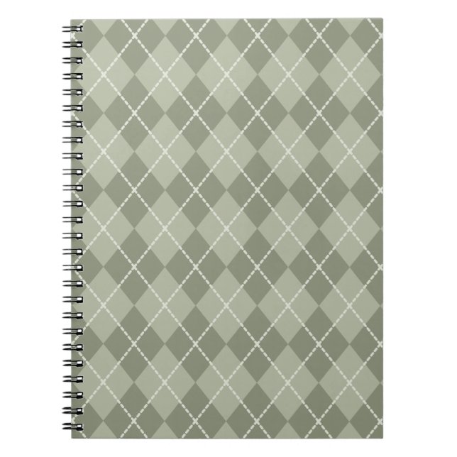 Green Argyle Pattern Notebook (Front)