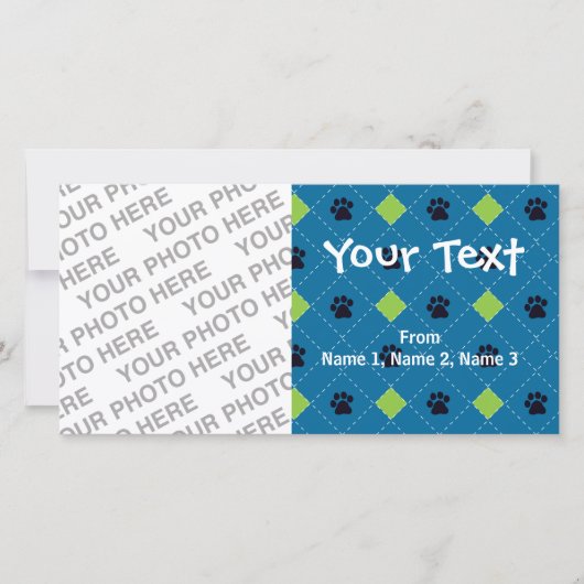 Green Argyle Paw Prints (Front)