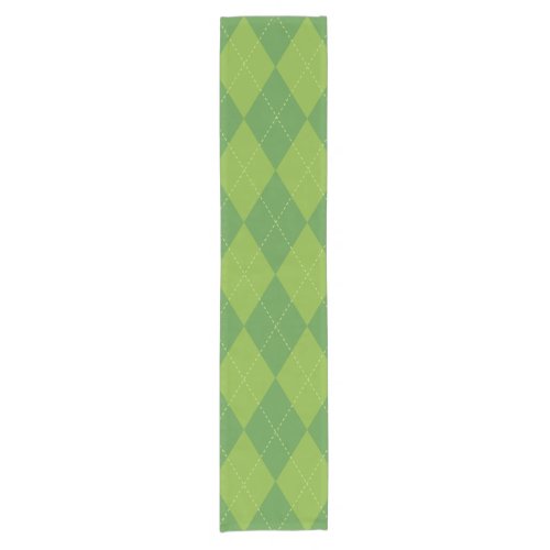 Green Argyle Short Table Runner