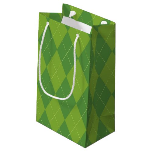 Green Argyle Small Gift Bag
