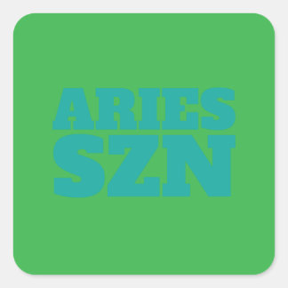 Green Aries SZN Cool Square Sticker