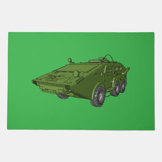 Green Armoured Military Vehicle Doormat (Front)