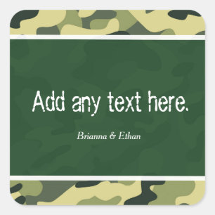 Green Army Camo Camouflage Party Favor Stickers