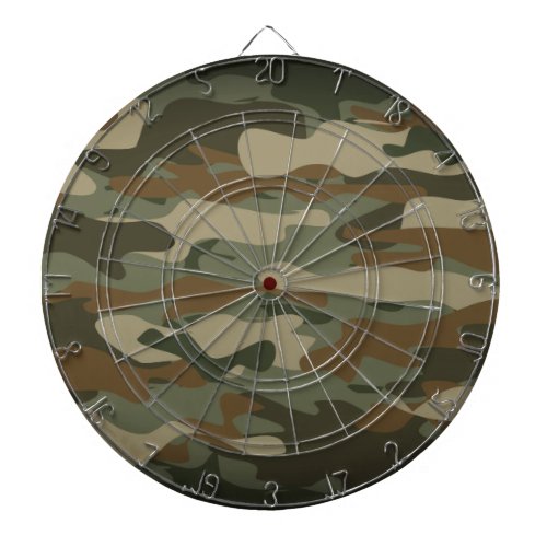 Green army camo military camouflage dartboard