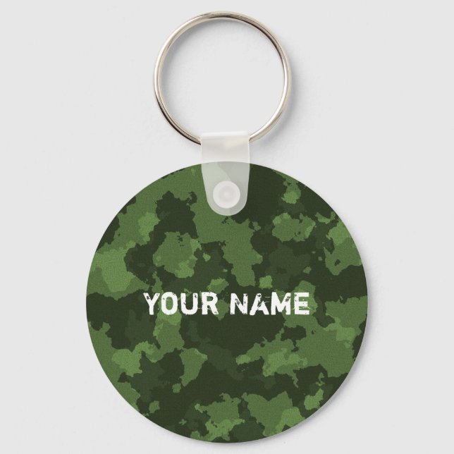 Green Army  Camo  Military Keychain (Front)