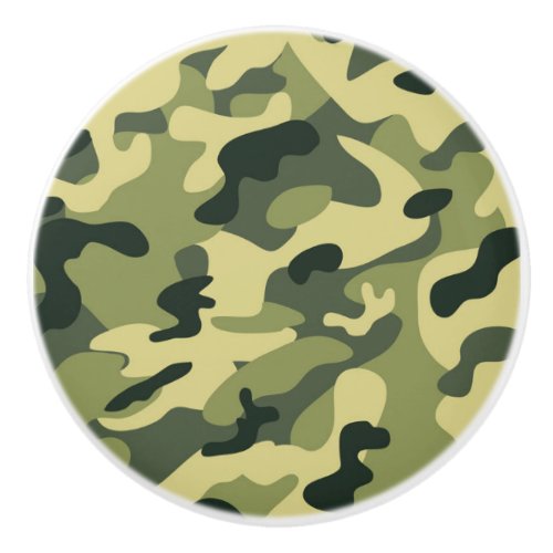 Green Army Camouflage Camo Bedroom Dresser Ceramic Knob