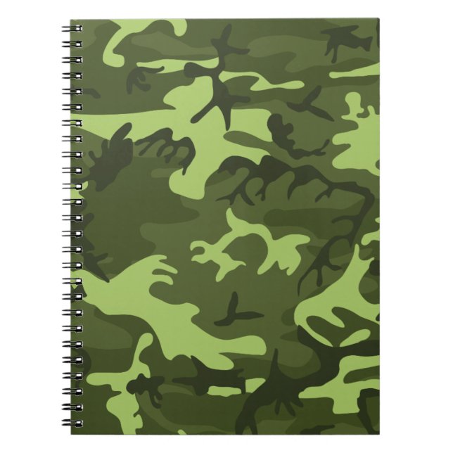 Green army camouflage design notebook (Front)