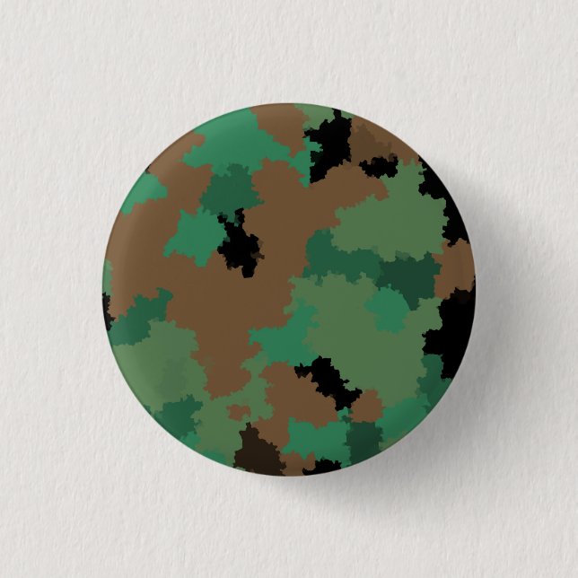 Green Army Jungle Camouflage Pattern Design  Button (Front)