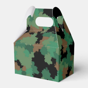 Green Army Jungle Camouflage Pattern Design Favor Boxes