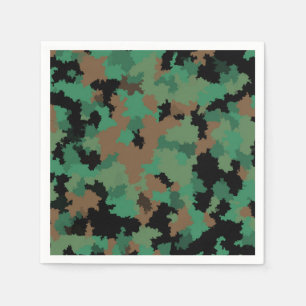 Green Army Jungle Camouflage Pattern Design Napkins