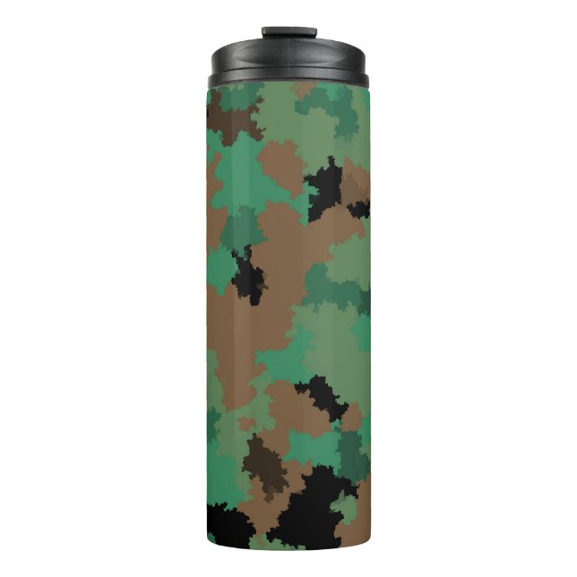 Green Army Jungle Camouflage Pattern Design  Thermal Tumbler (Front)