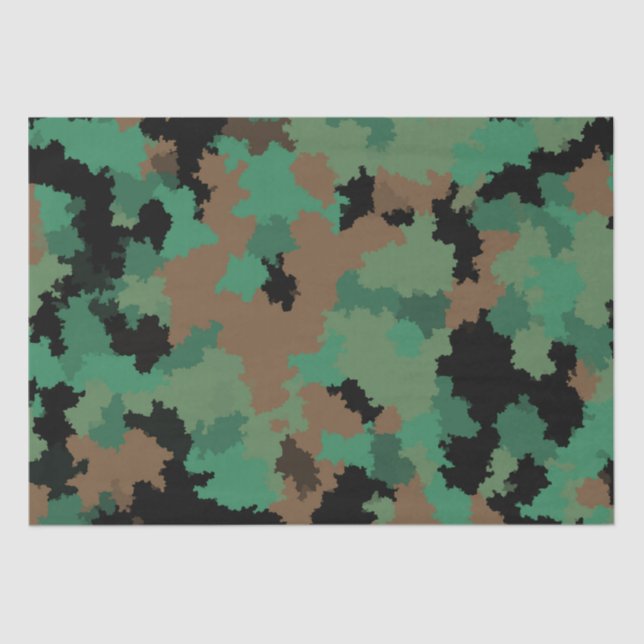 Green Army Jungle Camouflage Pattern Design  Tissue Paper (Front)