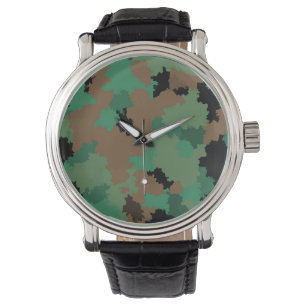 Green Army Jungle Camouflage Pattern Design  Watch