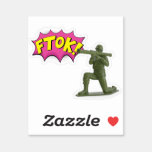 Green Army Man Bazooka Cartoon Die-Cut Stickers