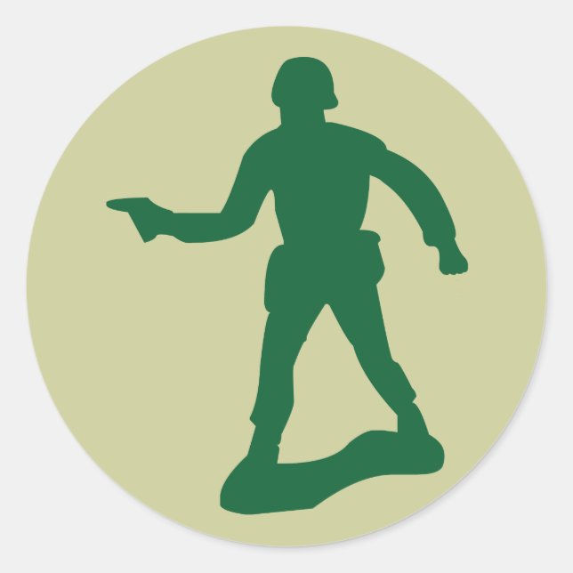Green Army Man Classic Round Sticker (Front)