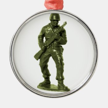Green Army Man Metal Ornament by The_Everything_Store at Zazzle