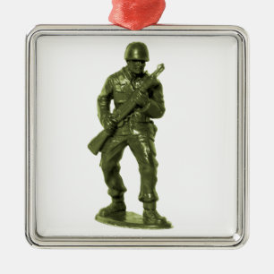 Green Army Man Metal Ornament