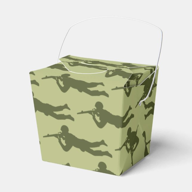Green Army Men Sniper Pose   Favor Boxes (Front Side)