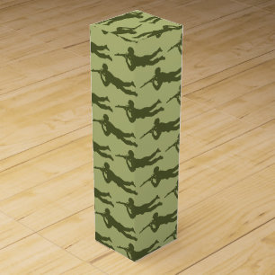 Green Army Men Sniper Pose Wine Box