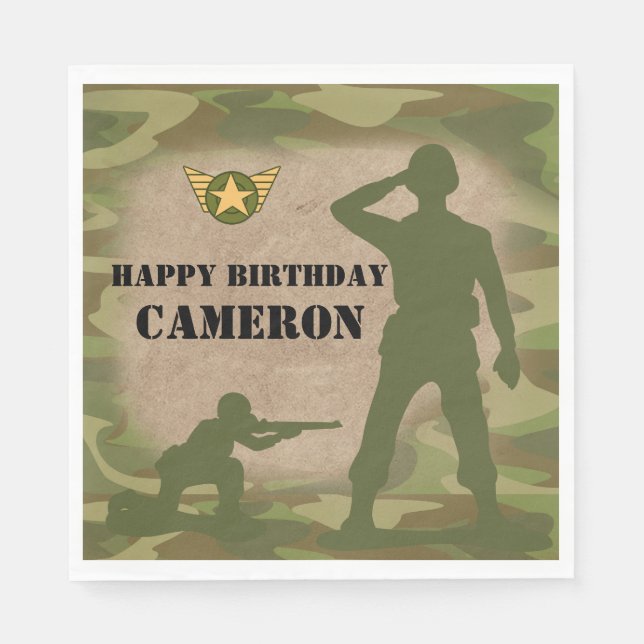 Green Army Men Toy Soldiers Napkins (Front)