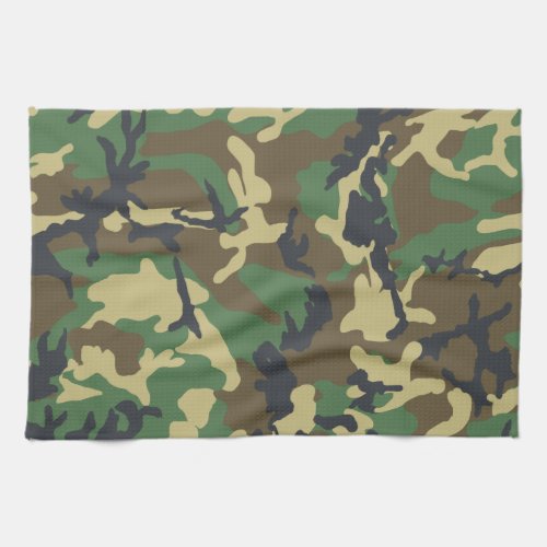 Green Army Navy Camouflage Pattern Camping Kitchen Towel
