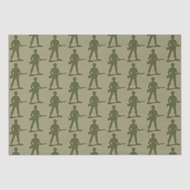 Green Army Soldiers Pattern  Tissue Paper (Front)