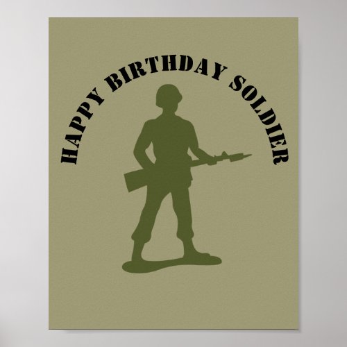 Green Army Soldiers Personalized Birthday Poster
