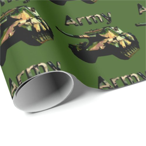 Green Army Tank Gift Wrapping Paper 