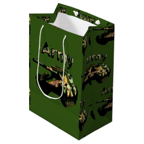 Green Army Tank Medium Gift Bag 