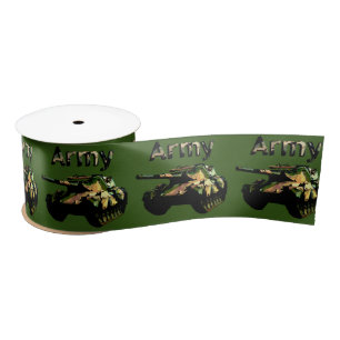 Green Army Tank, Satin Ribbon