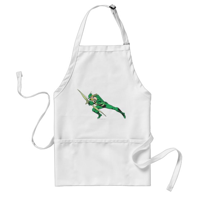 Green Arrow Crouches Adult Apron (Front)