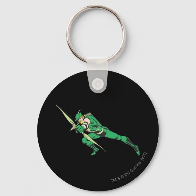 Green Arrow Crouches Keychain (Front)