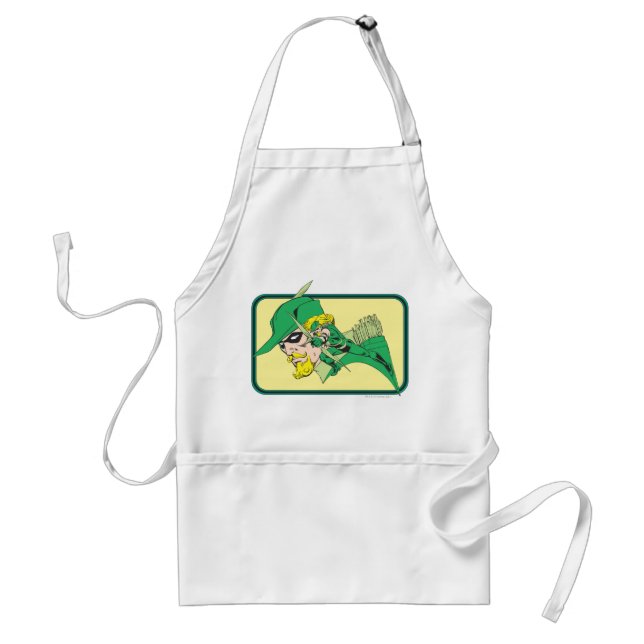 Green Arrow Head Shot Adult Apron (Front)