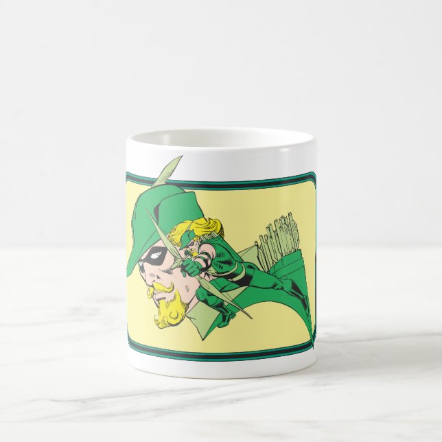 Green Arrow Head Shot Coffee Mug (Center)