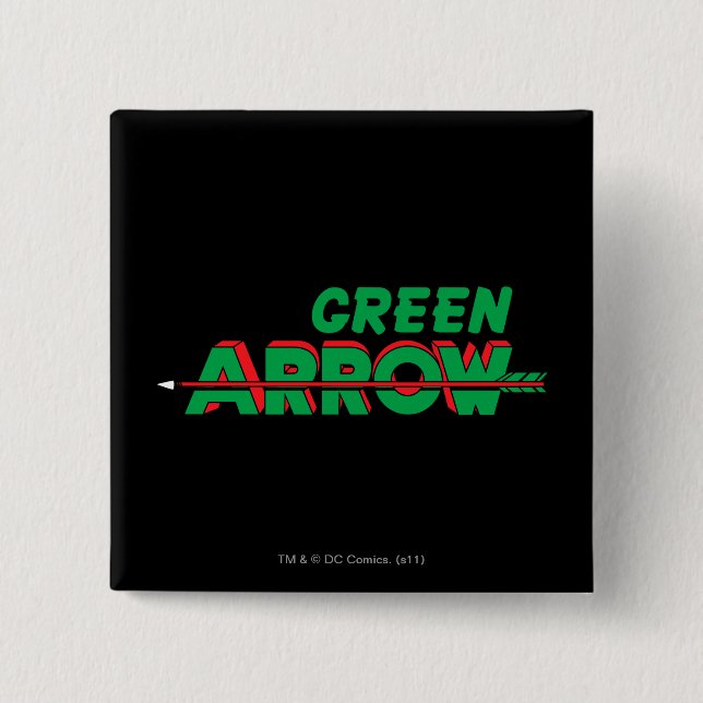 Green Arrow Logo 2 Pinback Button (Front)