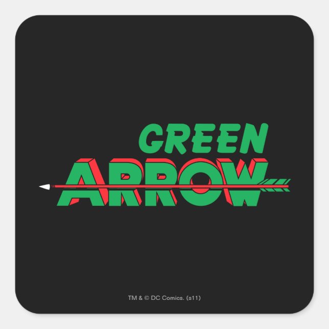 Green Arrow Logo 2 Square Sticker (Front)