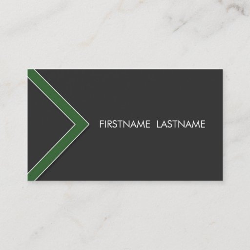 Customizable Green Arrow Personal Networking Business Cards