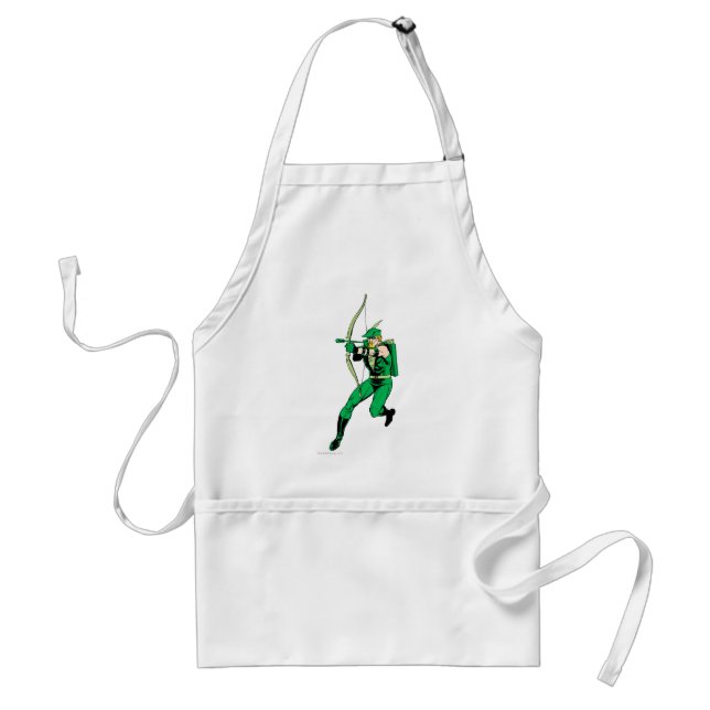 Green Arrow Shooting Arrow Adult Apron (Front)